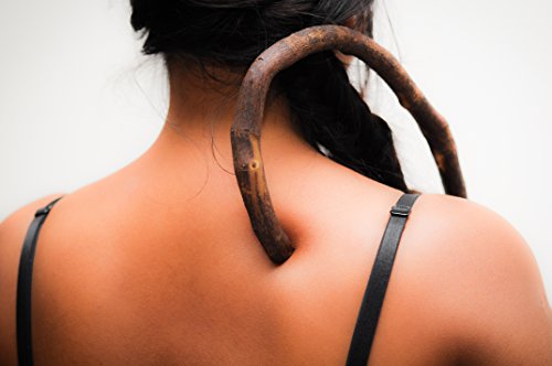 Massage Haken Massagestab zur Selbstmassage für Rücken, Schulter, Nacken, Haken aus Holz, Behandlung Triggerpunkt und Faszien Hilfsmittel gegen Verspannungen und Nacken Schmerzen - 2