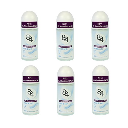 8x4 Women Deo Roll-on "MILD & SOFT" - 6er Pack (6 x 50 ml)