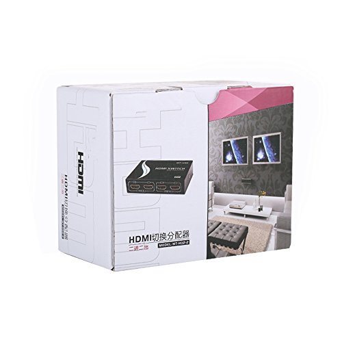 Milkee 2 x 2 HDMI Verteiler 2 In 2 Out Splitter Switch ULTRA HD 1080p 3D – 2 Eingänge an 2 Ausgänge - 4