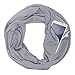 Produktbild Damen Mode Solid Loop Zipper Pocket Reißverschluss Geheimtasche Schals Halstücher Weihnachten Cabrio Infinity Schal Winter Warme Kuscheldecke Schal Geschenke Familie Mädchen Frau Mama Freundin (Grau)