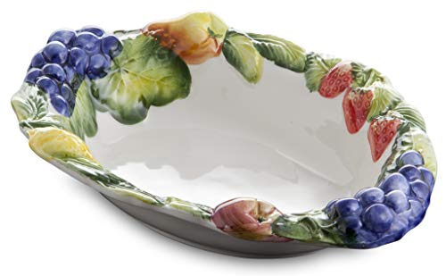 Bassano italienische Keramik ovale mediterranes Obstschale 33x25