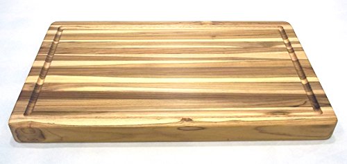 Rechteckiges Schneidebrett / Servierbrett aus massivem Teak-Holz - 4