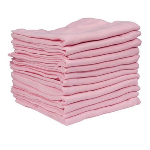 (6 X PINK) Premium Quality Baby Muslin Squares 100% Cotton, 72cm X 72cm, Supersoft , Made In EU
