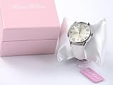 Paris Hilton Damen-Armbanduhr JOY Stone Analog Quarz Leder PH13524MS, Farbe:weiss