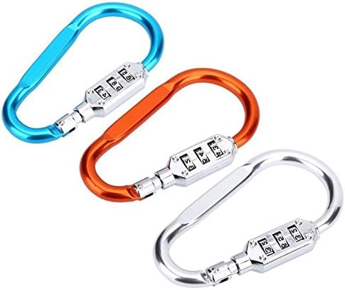 Banana Heaven 1 Pack Random Color 3 Digits Combination Lock Suitcase Luggage Carabiner Climbing Travel Travel Padlock