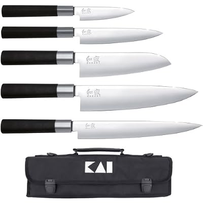 Kai DM-0781EU67 Jeu de 5 couteaux 6710P, 6715U, 6716S, 6720C, 6723L Avec une sacoche