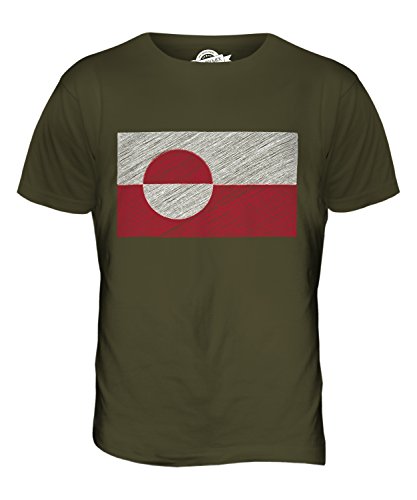 CandyMix Grönland Kritzelte Flagge Herren T Shirt Khaki Grün