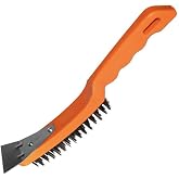 AEE&reg; Spatulalı &Ccedil;elik Tel Fır&ccedil;a 270 mm Metal Kazıma Temizleme Pas S&ouml;k&uuml;c&uuml; &Ccedil;elik Kıllı El Tipi Nalbur Fır&ccedil;ası Mangal Izgara Temi
