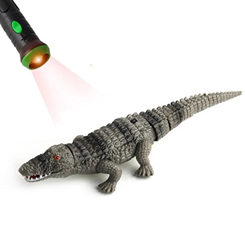 Needra Kids Gift Toy Prank Fake Crocodile Simulation Light-Sensor Remote Control