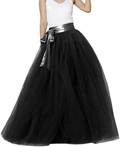 Women's A-line Maxi Floor Length Tulle Bridal Sash Skirt