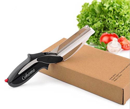 2-in-1 Lebensmittelschneider, Messer und Schneidebrett, für Gemüse/ Obst - 2