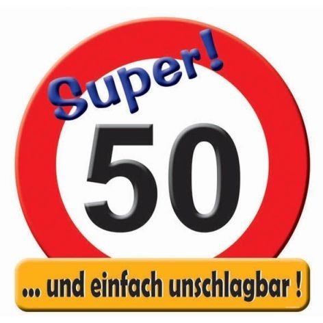 1 RIESENSCHILD SUPER ! 50 D: 50cm PAPPE 50.GEBURTSTAG