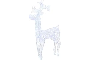 vidaXL Świąteczna dekoracja, renifer, 90 diod LED, 60x16x100 cm, akryl