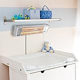 ECD Germany Wickeltisch Heizstrahler 1200 W 3 Stufen 2 Quarzstangen Wärmestrahler Blockstrahler Zugschalter Quarzstrahler Wandmontage - 6