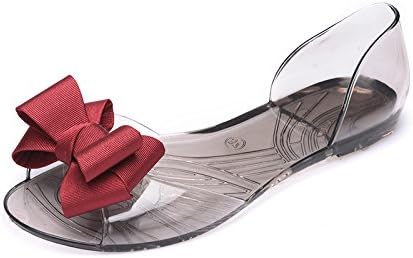 TMKOO Summer sandals shoes 2017 sandals women summer flat bottom jelly shoes fish mouth shoes beach women bow ( Color : Red , Size : 38 )