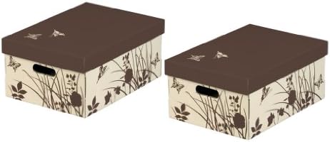 Nips 32 x 45.5 x 19cm Butterfly Storage Boxes with Lid - Multi-Coloured (Pack of 2)