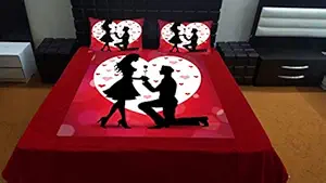 M.V. TRADING CO 3D Digital Printed Couple Boy/Girl Velvet King Size Double Bed Bedsheet with 2 Pillow Covers (90 x 90 inch, Multicolour)