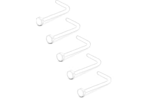 AceFun 20G Clear Nose Studs L Shpaed Clear Nose Rings Acrylic Bioflex Nose Stud Retainer for School Daily Work