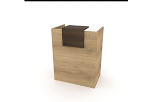 DUÓFIC Mostrador de Recepción y Oficina. Facil Montaje 80x105x50 cm | 19mm de Grosor de Tablero | Fabricado en España. (Olmo - Nogal)