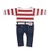 Dijjie Baby Girls' Robe Red Rot/Weiß/Blau