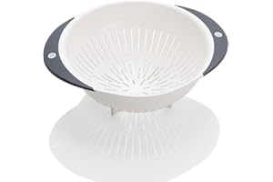 Poundsaver Colanders and Strainers,Plastic Sieves and Strainers, Multifunction Food Strainer with Silicone Coated Handles, Pasta, Vegetable and Fruit Colander Kitchen Mesh Strainer