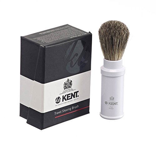 Kent Aluminium Travel Shaving Brush Gloss White