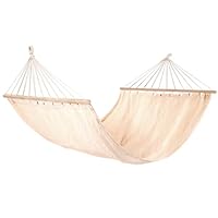 Ultranatura Stabhngematte Bali in Beige, Outdoor Hngematte fr 2  Personen, Bequeme & robuste Doppelhngematte mit Spreizstab