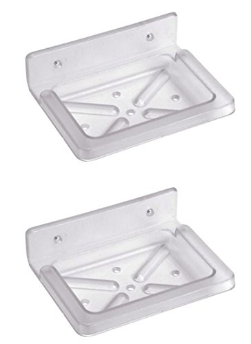 QTM™ Abs Heavy Plastic Unbreakable Soap Dish Soap Holder Home Kitchen Bathroom Faucets Accessories. (Set of 2)