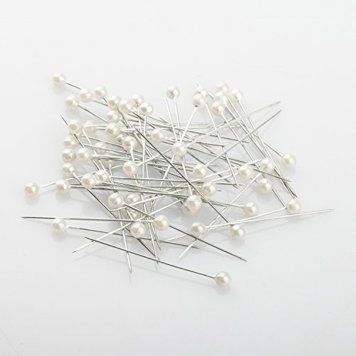 TRIXES 100 Stecknadeln mit cremefarbenem Kopf für Schneider 1 ½” Edelstahl - 2