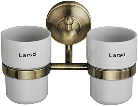 Copper and glass double cup holders on Gargle cup shelf Bathroom double cup holders on-C