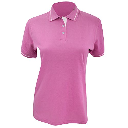 Kustom Kit Ladies St. Mellion Short Sleeve Polo Shirt (12) (Raspberry/White)