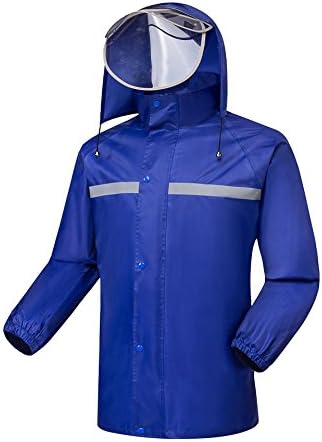 Zhhaijq Rain Suits Motorcycle Rain Wear Outdoor Waterproof Hooded Rain Jacket and Coats For Men Women
