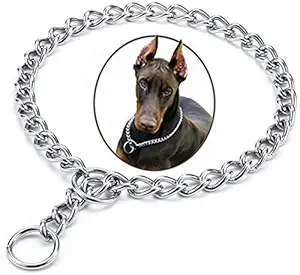 Chain Dog Training Choke Collar, Adjustable Stainless Steel Chain Slip Collars?Stainless Steel Chain Training Dog Collar Best for Small Medium Large Dogs