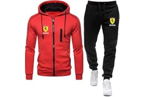 Aveineil Survêtement Homme, Ensemble De Jogging Fer-R_Ari 2 Pièces À Capuche, Veste Zippée avec Capuche Et Poches, Pantalon De Sport + Sweat À Capuche