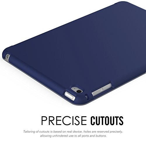 MoKo Hülle für iPad Mini 4 – Ultra Slim Lightweight Schutzhülle Smart Cover mit Auto Schlaf / Wach Funktion und Standfunktion für Apple iPad Mini 4 7.9″ IOS 2015 Genaration Tablet, Marineblau - 3