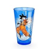 Show off your love of Dragon Ball Z with this stylish pint glass from Just Funky! This glass features a shiny foil print design of Goku. Featuring quality glass construction, this pint glass holds 16 ounces of your favorite beverage. Sure to make a great gift for any Dragon Ball fan! Officially licensed.