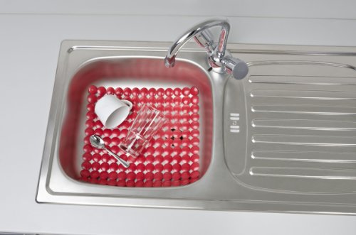 WENKO 2003040100 Spülbeckeneinlage Domino Rot, Kunststoff, Rot - 2