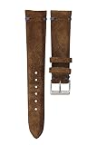 Florence X Uhrenarmband - HORWOOD Signature Edition Handgefertig Italien 20mm Bandbreite Wildleder Dunkelbraun