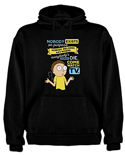Sudadera de Rick and Morty Divertida Friky Smith Tiny hombre M Negro