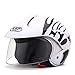 Produktbild JiaoLiao Kinderhelm Junge Elektrische Motorradhelm Weiblich Vier Jahreszeiten Kind Niedlichen Baby Cartoon Sommer Half Helm (Farbe : White Flame)
