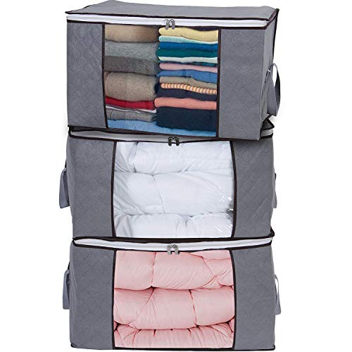 Yopih Sac de Rangement Vêtements en épais Non-tissé Sac de Rangement sous lit pour Couette Édredons Couvertures Oreillers Jouets Vestes