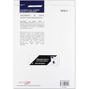 Cuaderno del alumno. Tratamiento de datos, textos y documentación (MF0974_1). Certificados de profesionalidad. Operaciones de grabación y tratamien