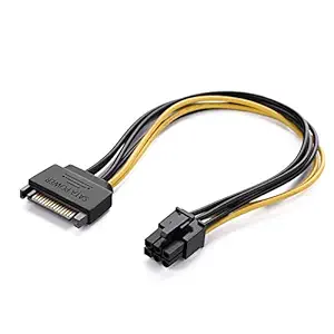 MaK WOrLD SATA Cable 15 Pin to 6 Pin Cable for PCI Express Card (8 Inches)