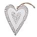 Produktbild Dadeldo Herz Modern Country Design Deko Anhänger Metall Schlamm Weiss (13x11cm)