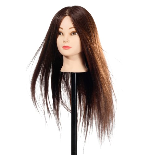 Goodofferplace® 2 x 85% Professional Real Hair 22Inch Hairdressing Training Mannequin Head Hairdresser Training Heads w/Clamp For College and Professional Use