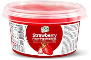3:15PM POPPING BOBA Fruit Juice Pearls for Bubble Tea (450G) STRAWBERRY FLAVOUR