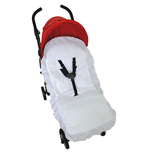 Broderie Anglaise Seat Liner Compatible with Jane Buggy Pushchair White