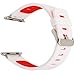 Produktbild Runtenic 42mm / 38mm Armband für Apple Watch Replacement Band Sports Silicone Watch Strap Replacement Wristband Bracelet Uhrenarmband for Apple iWatch Series 1 Series 2 Accessories (42MM, White Red)