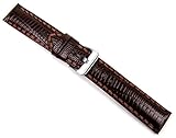 Teju Sport Replacement Band Watch Band Leather Kalf dark brown 20775S, width:22mm