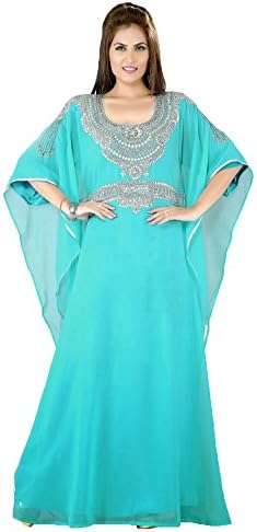 PalasFashion Muslimah Wear Caftan Dress Women's KKPF17110-26 Blue UK Size: 26